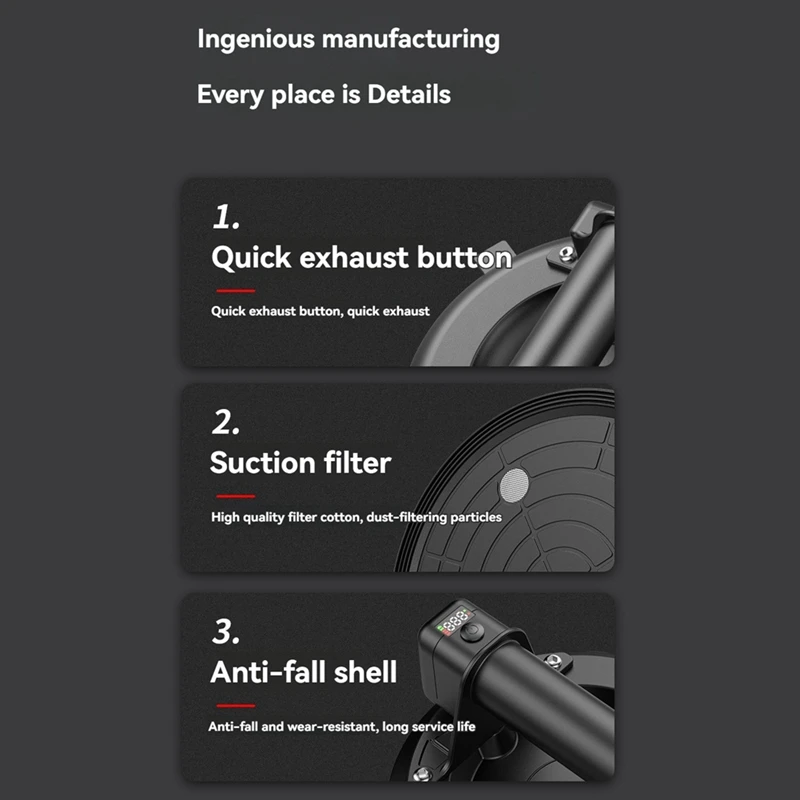 ABHU 8Inch 200Kg Electric Vacuum Suction Cup Bearing Capacity Heavy Duty Vacuum Lifter For Tile Glass Manual Lifting Powerful