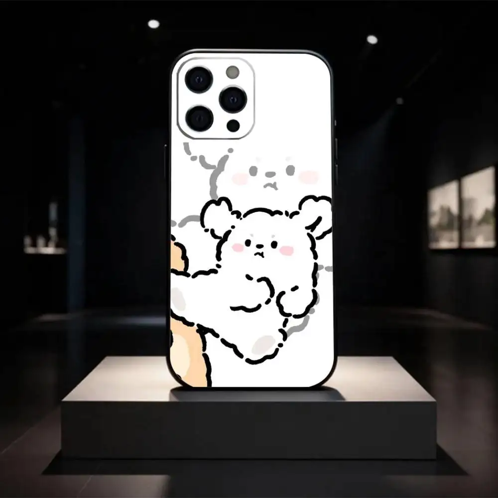 المالطية الكلب لطيف خط الجراء جراب هاتف سيليكون لينة آيفون 17 16 15 14 13 12 11 X XR زائد برو ماكس زائد