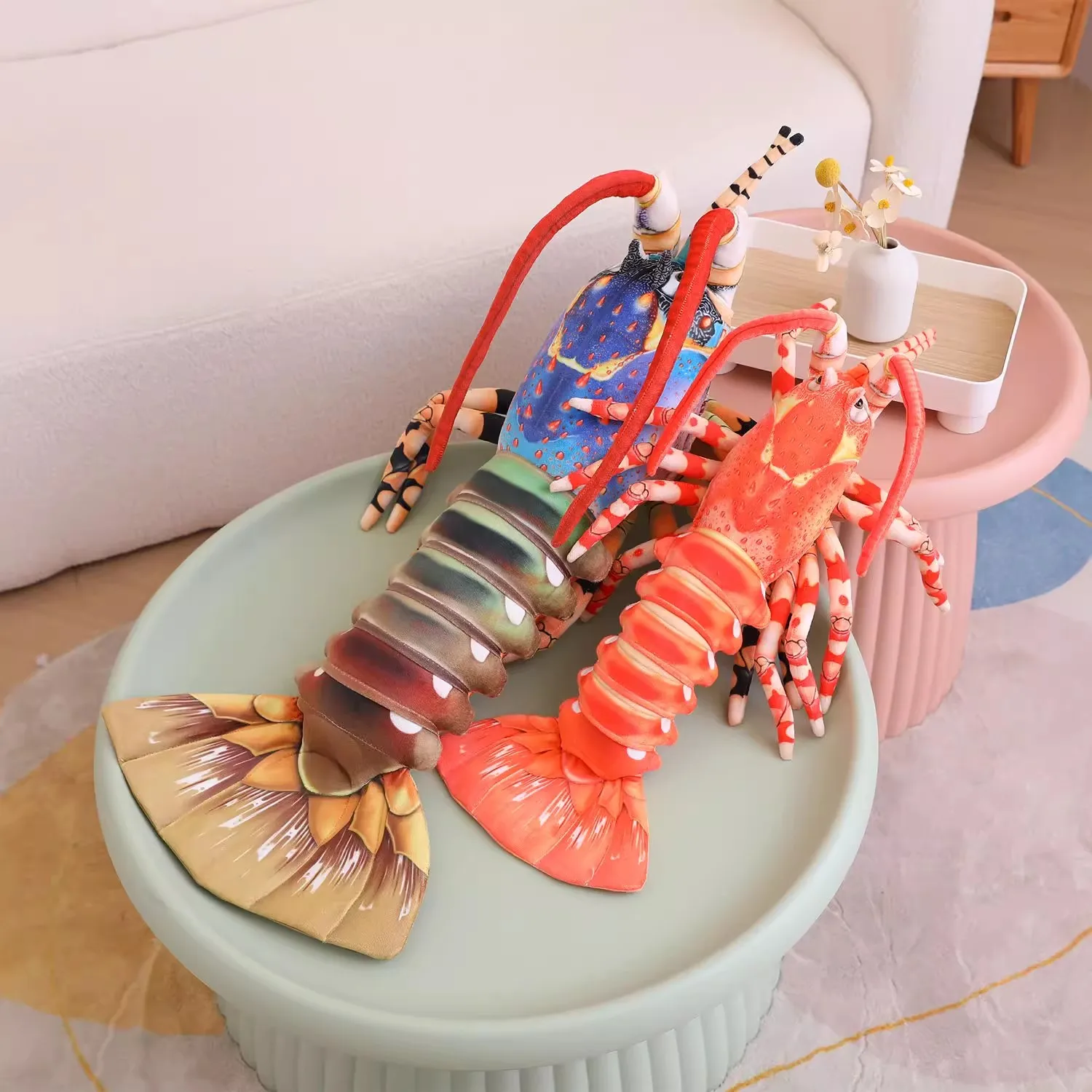 Simulated Animal Lobster Restaurant Food Model Crayfish Wild Nature Sea Ocean Plush Toy Doll Girl Boy Aquarium Marine Park Gift