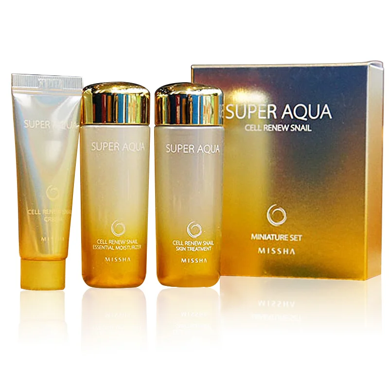 Different Korean MISSHA Super Aqua Ultra Water Full Kit Cleansing Foam Toner 30ml Emulsion Trail Set Skin Care