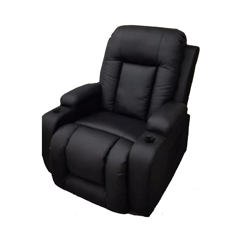 Pure Black Electric Recliner Sofa Cupholder Lift Recliner Sofa Chair With Usb In Living Room