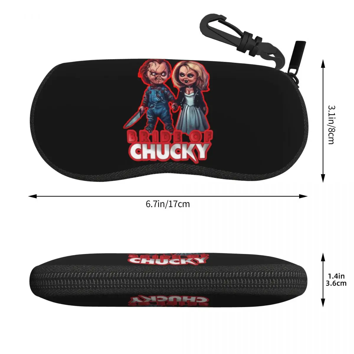 Custom Chucky And Tiffany Shell Eyeglasses Protector Cases Women Men Sunglass Case Scary Bride of Chucky Glasses Pouch