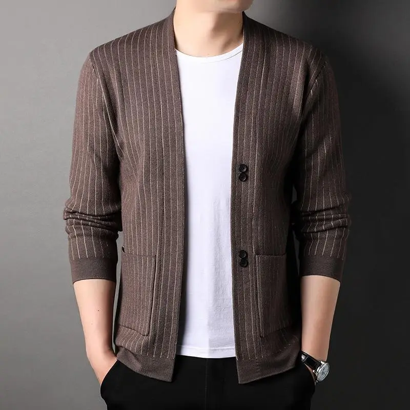 Chaqueta de punto de estilo coreano para hombre, cárdigan holgado informal para jóvenes, moda de otoño, nuevo