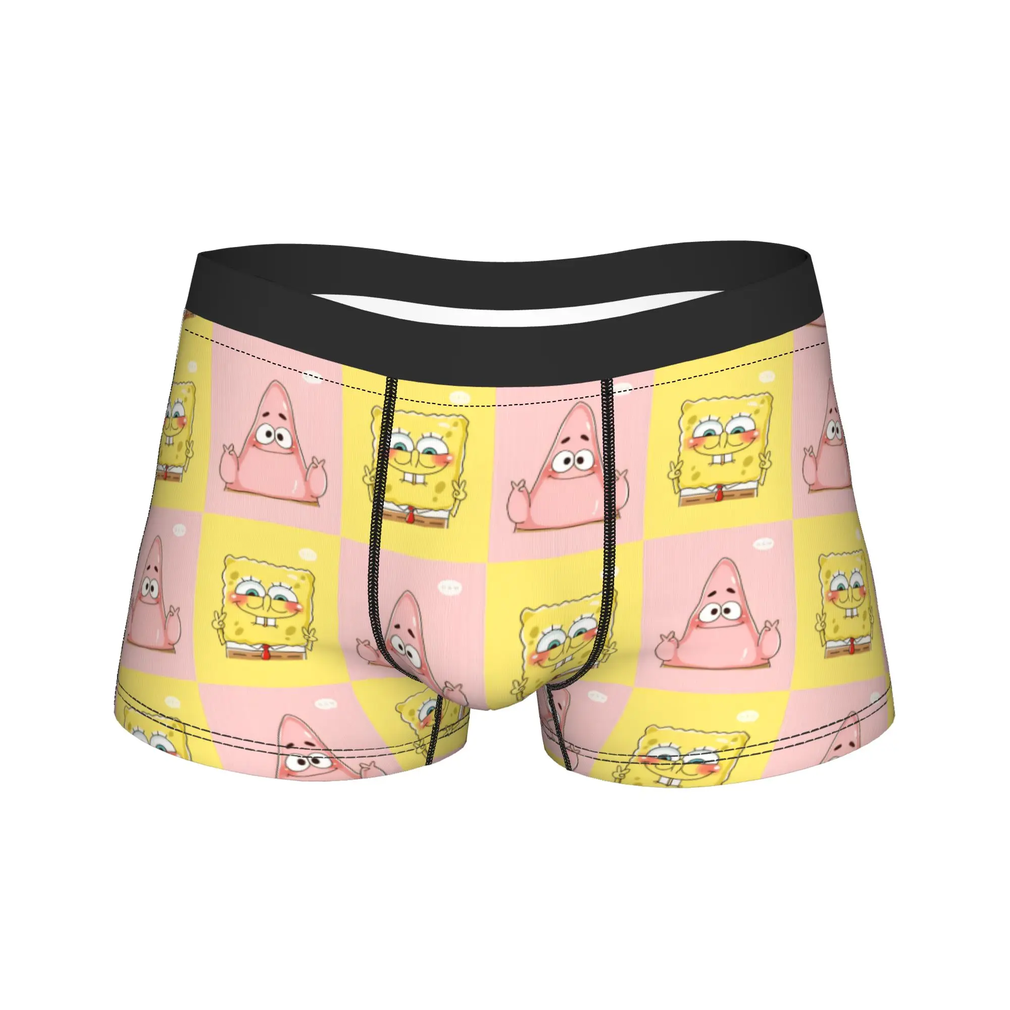 

Мужские трусы-боксеры с 3D-мешочком в стиле Губки Боба, дышащие, с индивидуальным дизайном, большие размеры