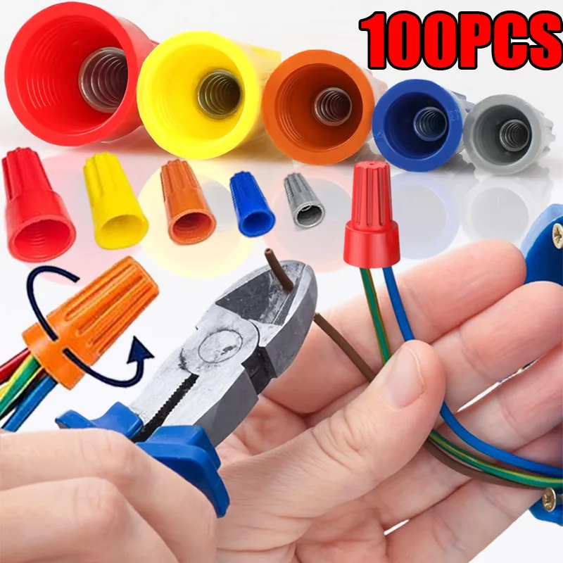 Electrical Wire Cap Nuts Spring End Cap Terminals Insulated Cable Connectors Insert Twist Wiring Splice Screw Caps Terminal