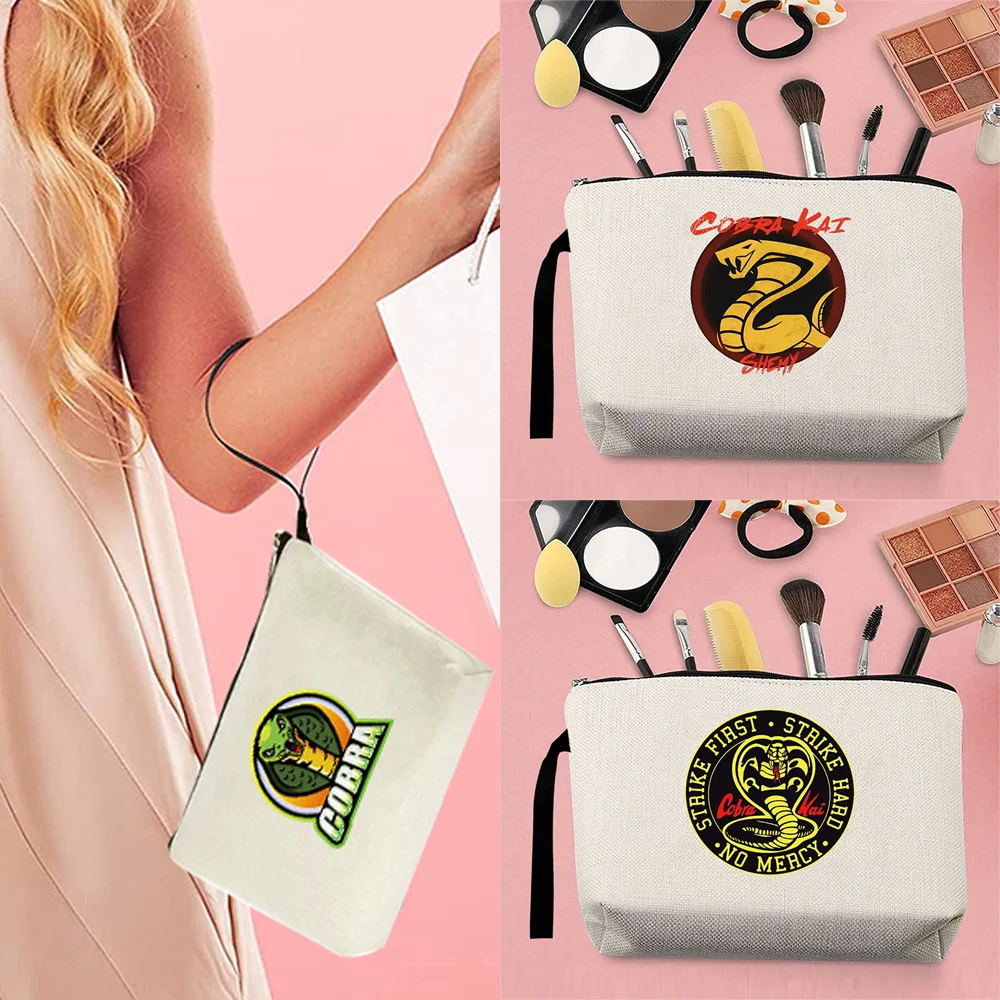 Cosmetic Case Cobra Pattern Portable Bridesmaid Makeup Bag Travel Clutch Pouch Wallet Purse Sundries Storage Zipper Pencil Cases