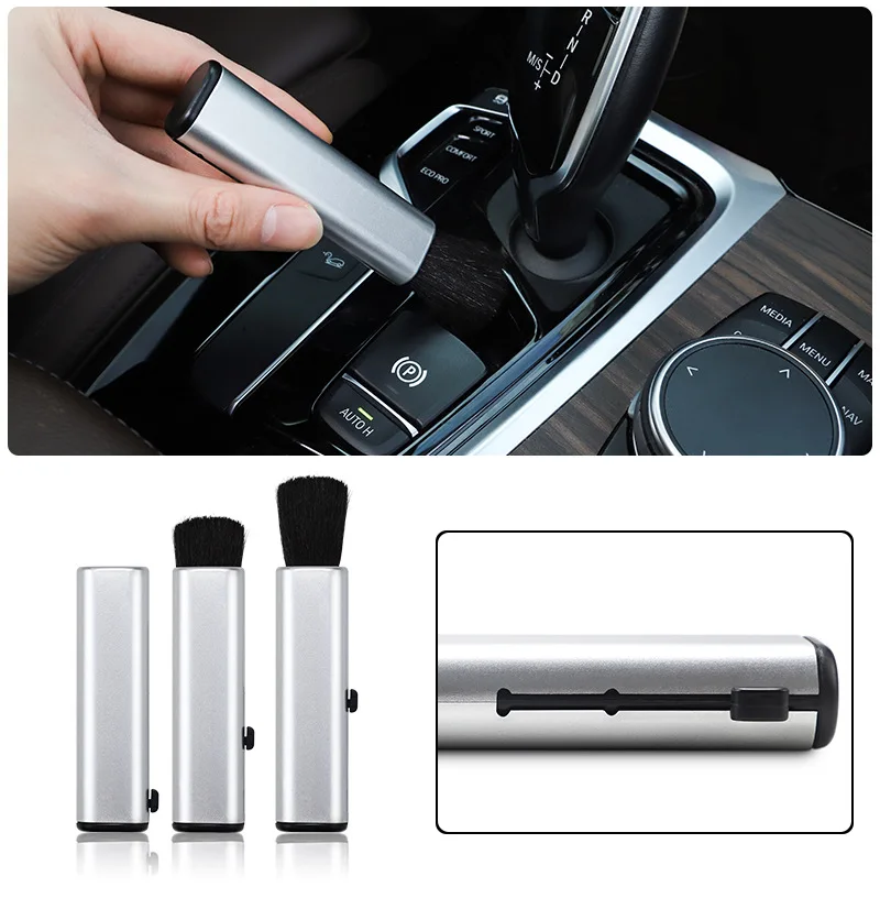 

1Pcs Car Universal Accessories Interior Dashboard Air Conditioner Detail Brushes PC Keyboard Retractable Cleaning Brush