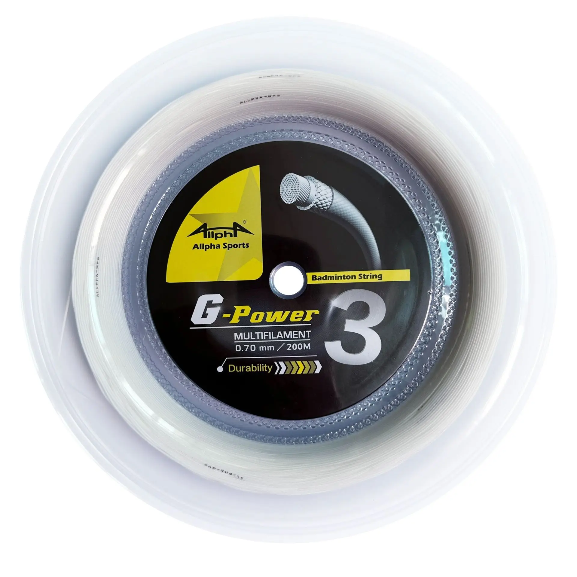 

Allpha, высокая прочность на ракетке для бадминтона, 0,7 мм, 200 м, нейлоновая струна для бадминтона белого цвета