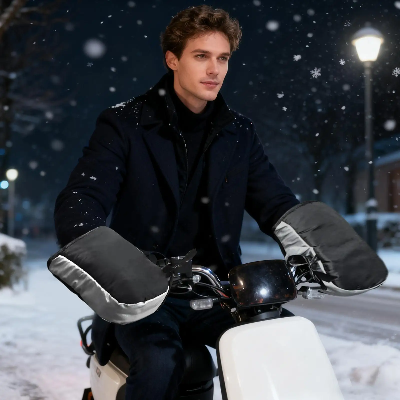 

1Pair Motorcycle Handlebar Muffs Protective Motorcycle Scooter Thick Warm Grip Handle Bar Muff Rainproof Winter Warmer Gloves