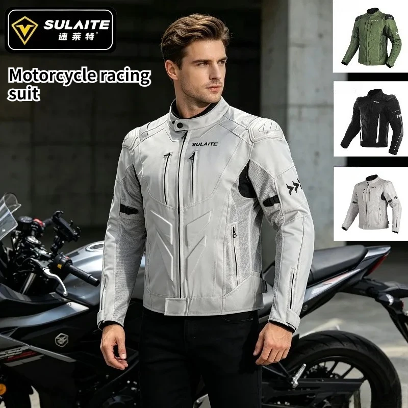 

Men's Summer Breathable Motorcycle Jacket Road Racing Clothing Motorcycle Equipment built-in protective devices