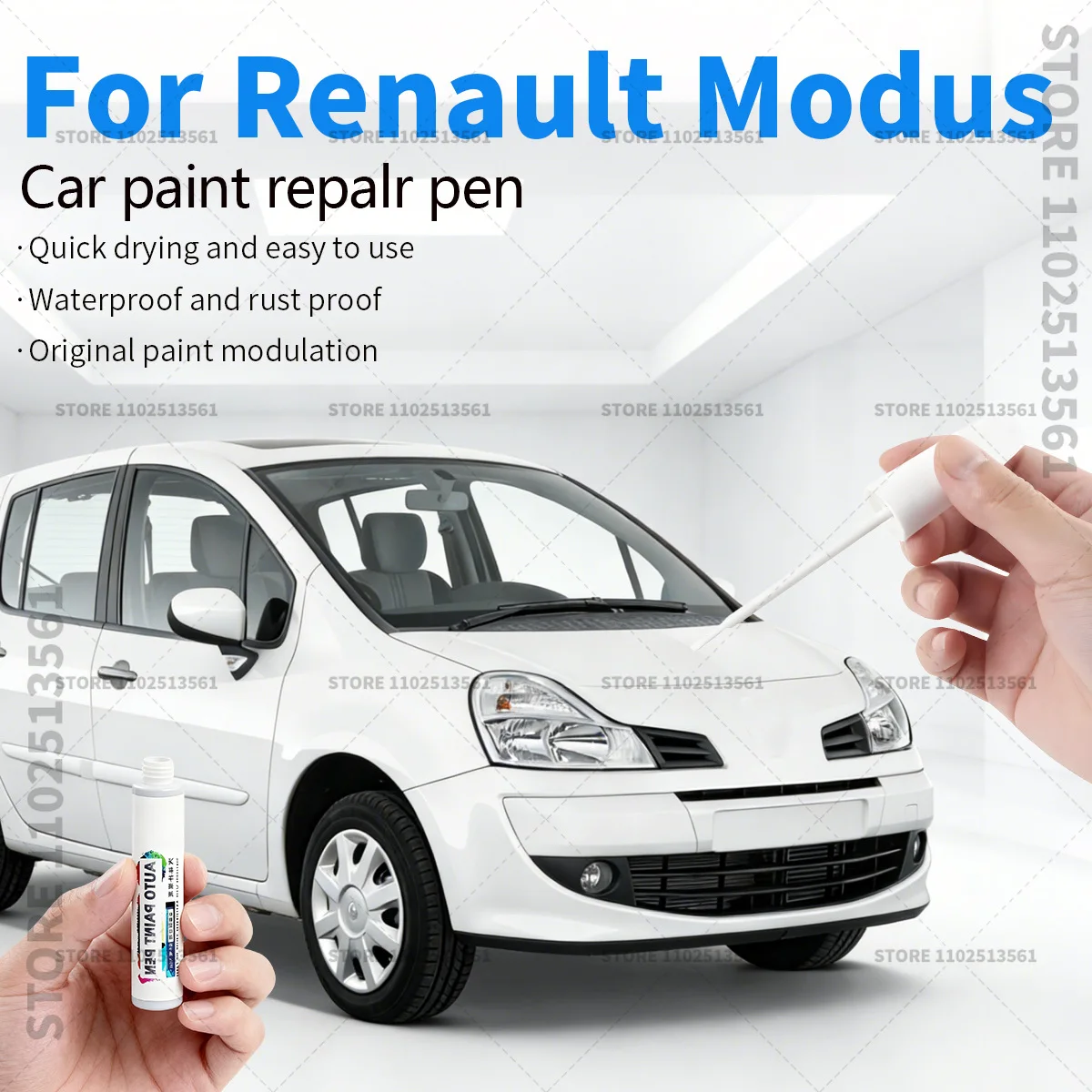 

Карандаш для ремонта краски Renault Modus, средство для удаления царапин, аксессуары для автомобиля, цвета: белый, голубой, серый, серебристый, перламутровый, черный, красный.