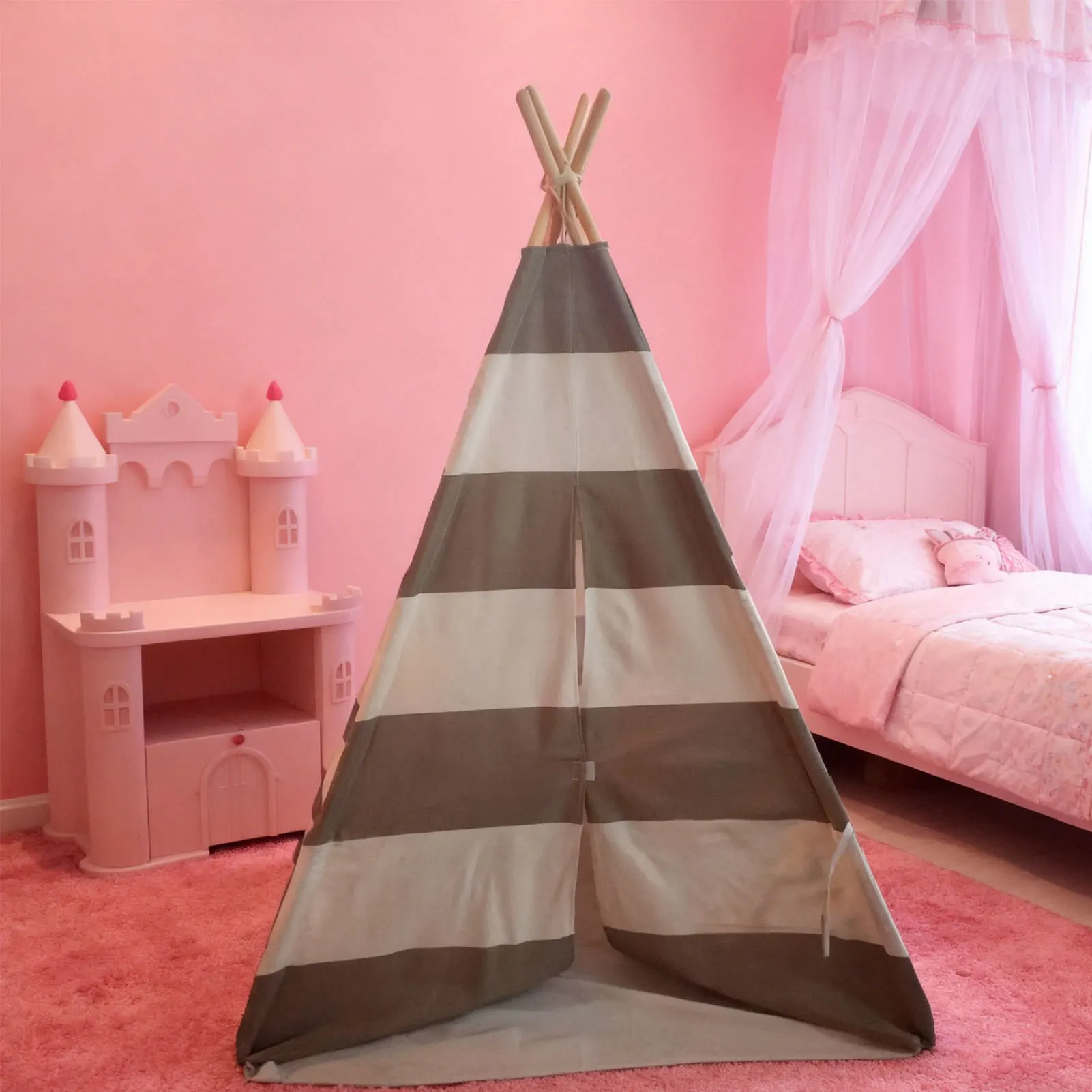 เต็นท์ทีปีสำหรับเด็ก เต็นท์ทีปีเด็ก เต็นท์เล่นเกมสำหรับเด็ก บ้านเล่นพกพาสำหรับเด็ก ใช้กลางแจ้ง ขนาด 120*120*145 ซม.