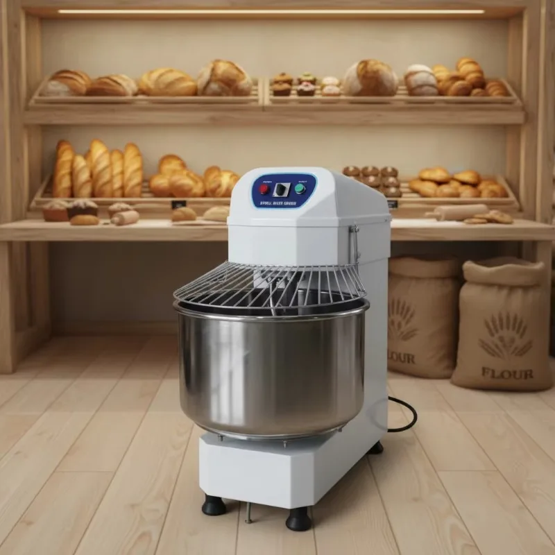 Industrial 25kg Food Grade Materia LDough Mixer 60L Spiral Mixing Low Noise Wheat Flour Corn Milk Nuts Commercial