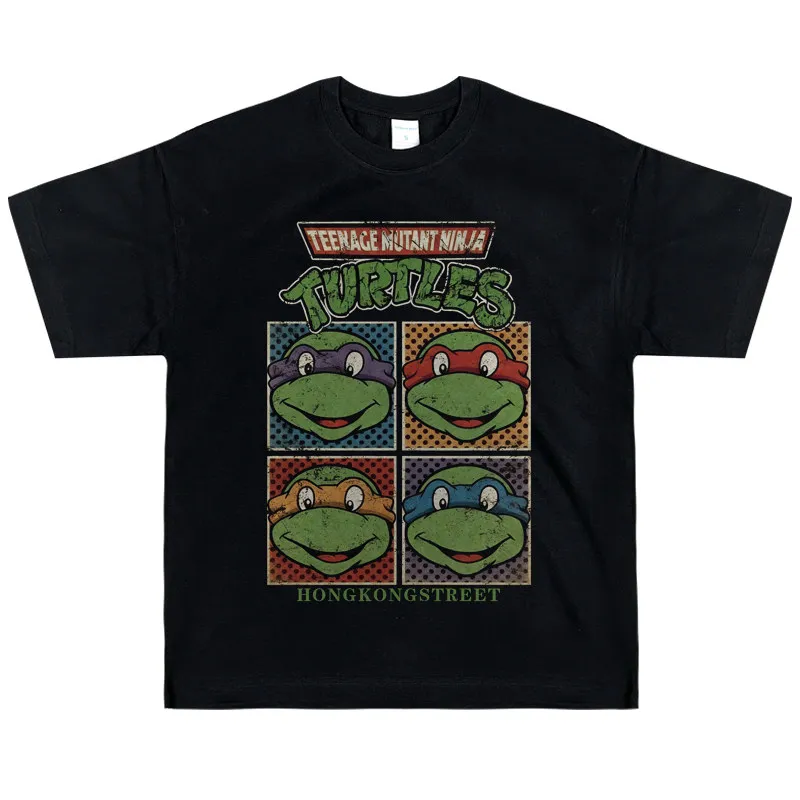 2026 Teenage Mutant Ninja Turtles Anime T-shirt Cotton Short Sleeve Children's Cartoon Pattern Parent Child Street Wear Top - view 2