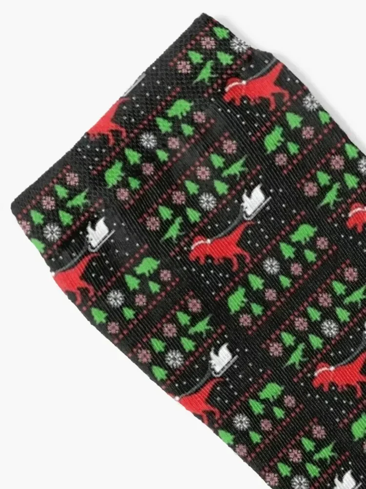 Dinosaur Ugly Christmas Sweater Socks Lots anti slip football Socks Men's Women's