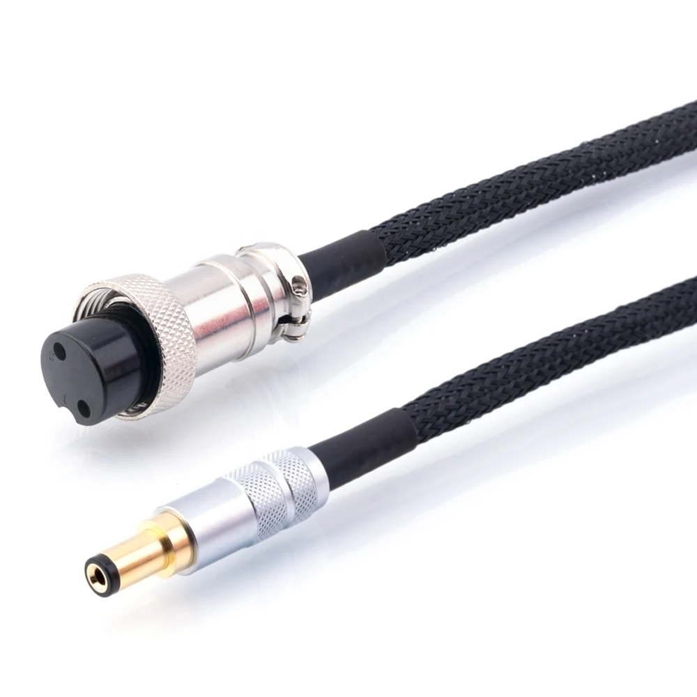 Hifi OCC posrebrzany kabel zasilający prądu stałego GX16-2 Pin do 5.5*2.5/2.1MM wzmacniacz gramofonowy AC/DC liniowy kabel wyjściowy zasilania