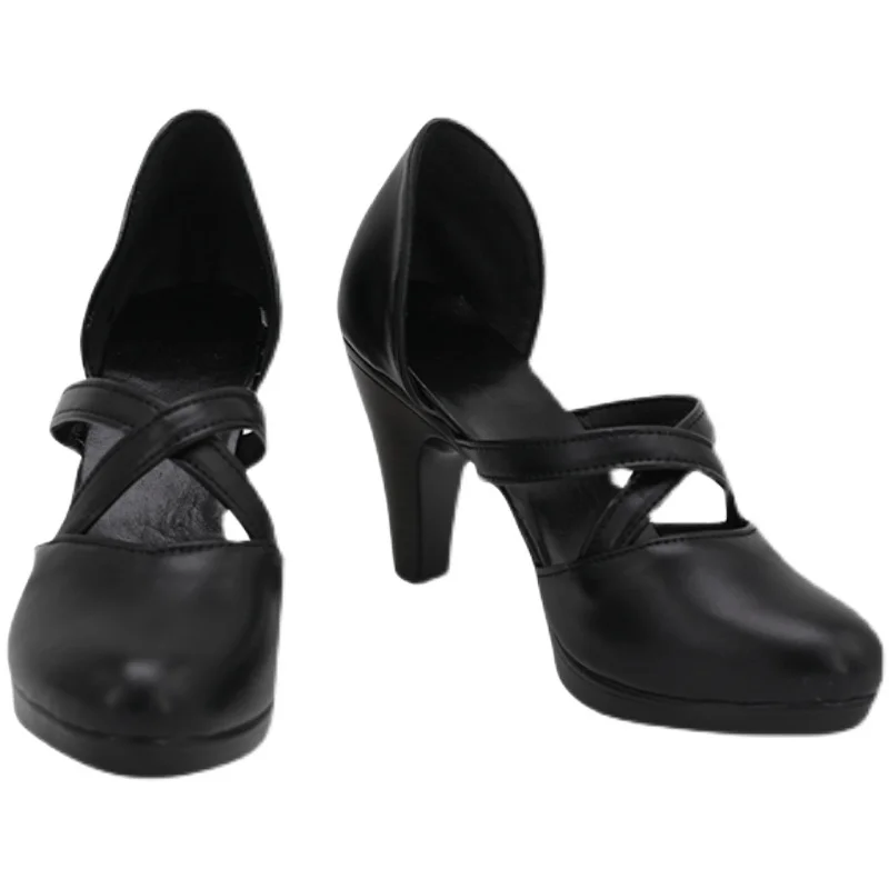 Chaussures de Cosplay du Service Secret du film Evil Ada Wong, bottes pour Halloween et noël pour femmes, talons hauts noirs