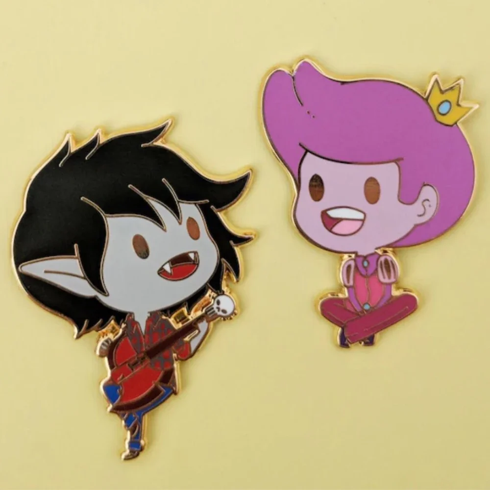 

Cute Cartoon Marceline and Princess Bubblegum Enamel Pin Adventures Times Badge Brooch Anime Fashion Jewelry