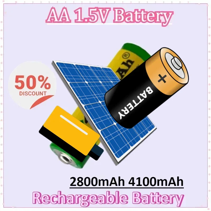 

AA 1.5V 2800mAh 4100mAh Rechargeable Battery Suitable for LED Lights Toys Remote Controls Radios Batteries