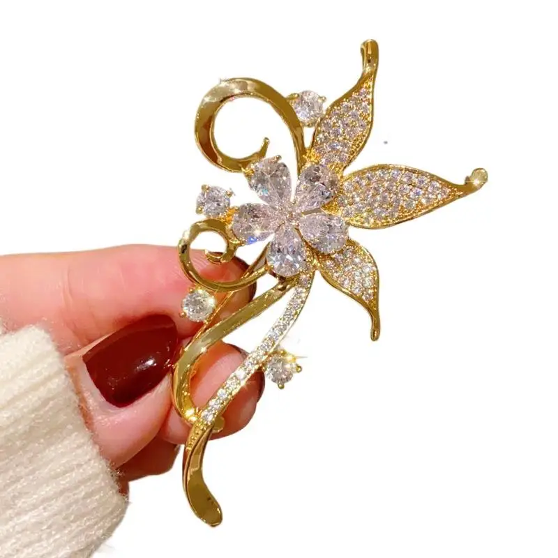 أزياء حجر الراين بوهينيا زهرة دبابيس للنساء الملابس معطف مجوهرات اكسسوارات الهدايا #6