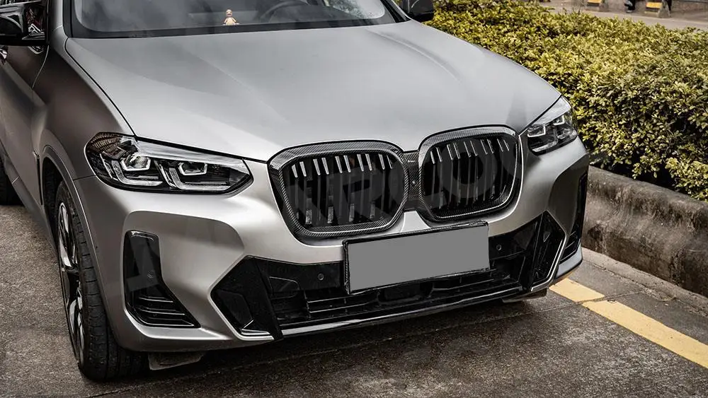 

Карбоновая передняя решетка радиатора для BMW iX3 G08i 2022, глянцевая черная накладка на решетку из ABS, обвес, аксессуары для тюнинга автомобиля
