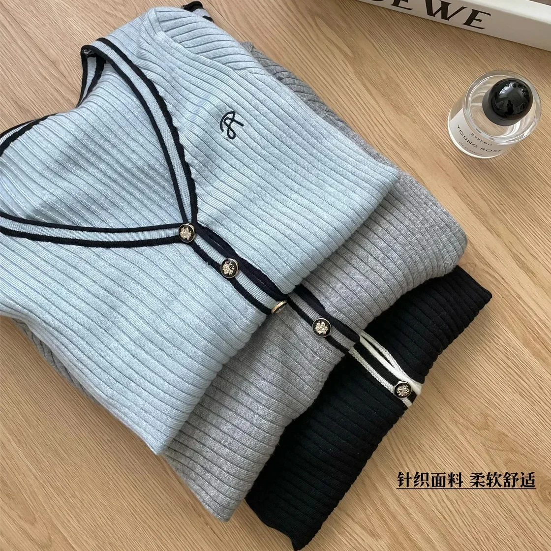 Fall Women Korean Vintage Slim Mori Girl Knit Birthday Outfits 2 Piece Set Long Sleeve Single-breasted Top + Gyaru Mini Skirt