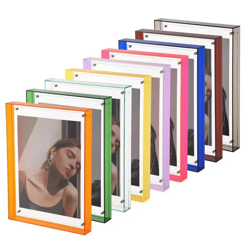 Colorful Acrylic Photo Frame For Poster, Art Painting, Wedding Photo Display, Living Room Wall Decorative Picture Frame