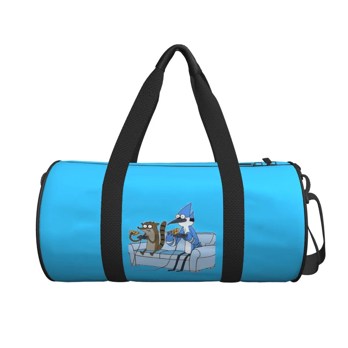 

Mordecai And Rigby Pizza And Video Games Большая спортивная сумка Водонепроницаемая дорожная сумка Сумки для фитнеса