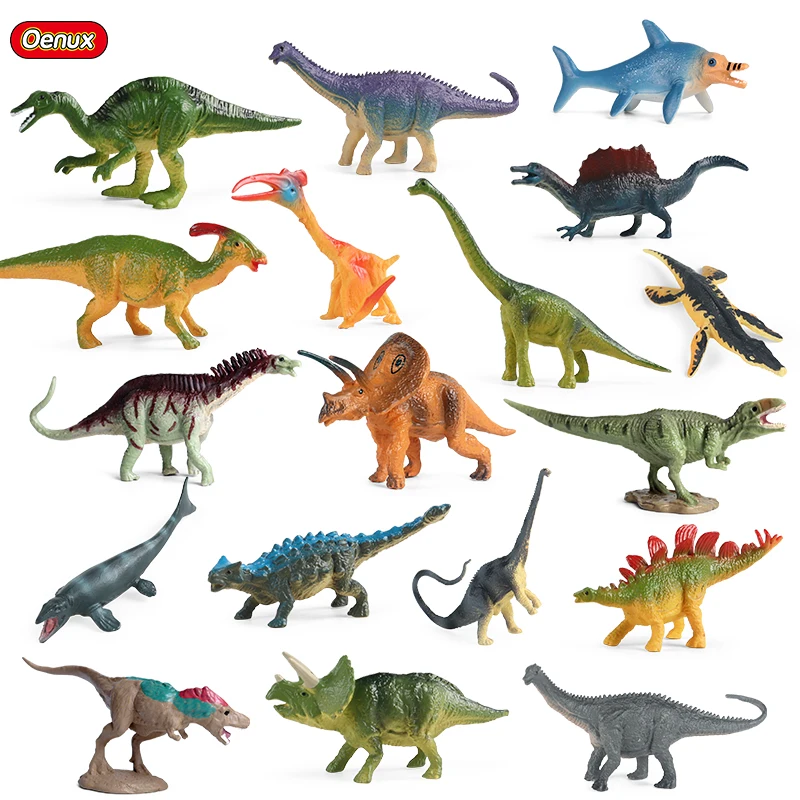 12PCS Jurassic Dinosaur Set T-Rex Stegosaurus Animal Brinquedo Model Action Figures Cake Toppers Mini Collection Kids Toys