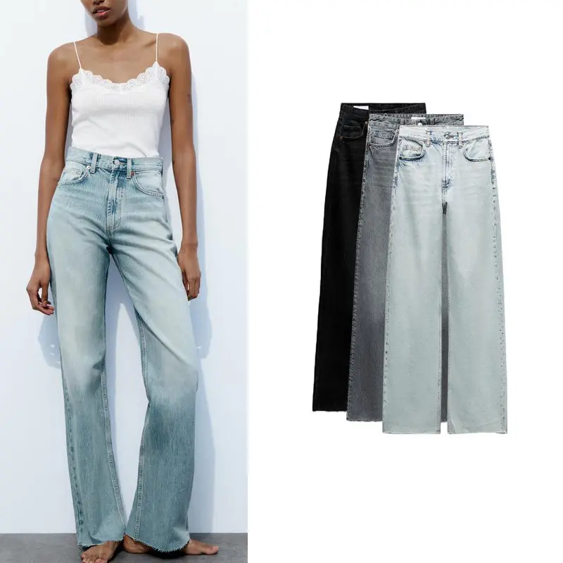 

High Waist Loose Wide Leg Jeans Women's Casual Slimming Denim Pants Spring 2025 New Sle Z Ladies Premium Faion
