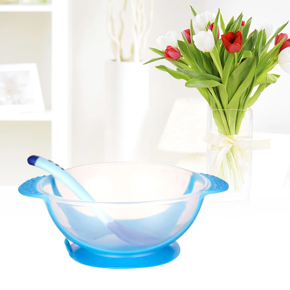 

2 Pieces Baby Feeding Bowl Spoon Set Suction Non Bpa Food Grade Anti Spill Baby Tableware Temperature Color Changing
