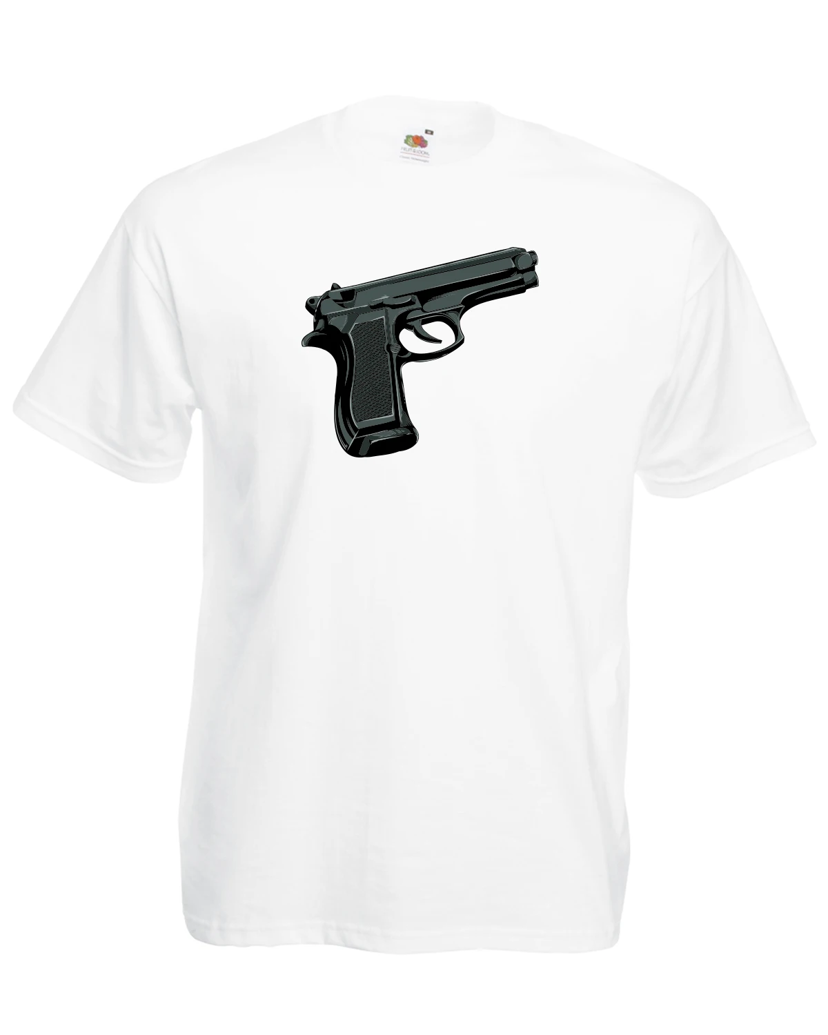 Gun Revolver Graphic Quality T Shirt Brand New 100% Cotton Short Sleeve O Neck T Shirt Top