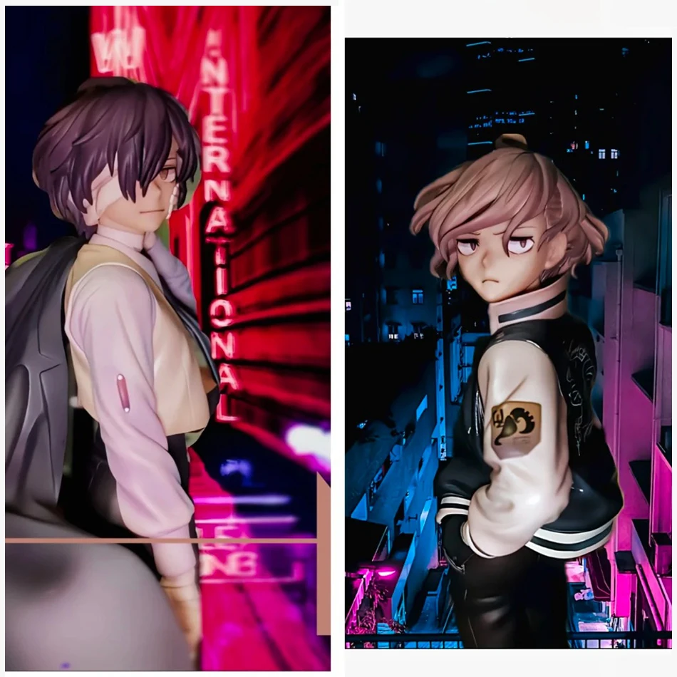 22cm Japanese Anime Bungou Stray Dogs Dazai Osamu Nakahara Chuuya PVC Figure Collection Model Desktop Ornament Toy Birthday Gift