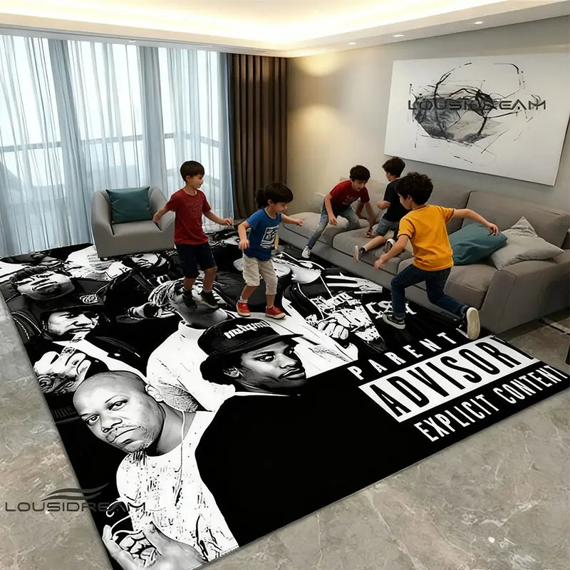 

Большой ковер в стиле хип-хоп, рэпер для дома, гостиной, спальни, дивана, коврик для двери, декор, детский игровой ковер, нескользящий напольный коврик