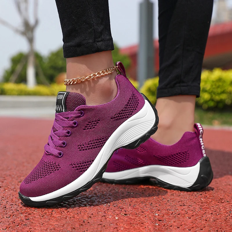 Fashion Women Sneakers Comfortable Summer Hiking Soft Soled Mesh Surface Casual Jogging Vulcanized Shoes for Women Tennis Female