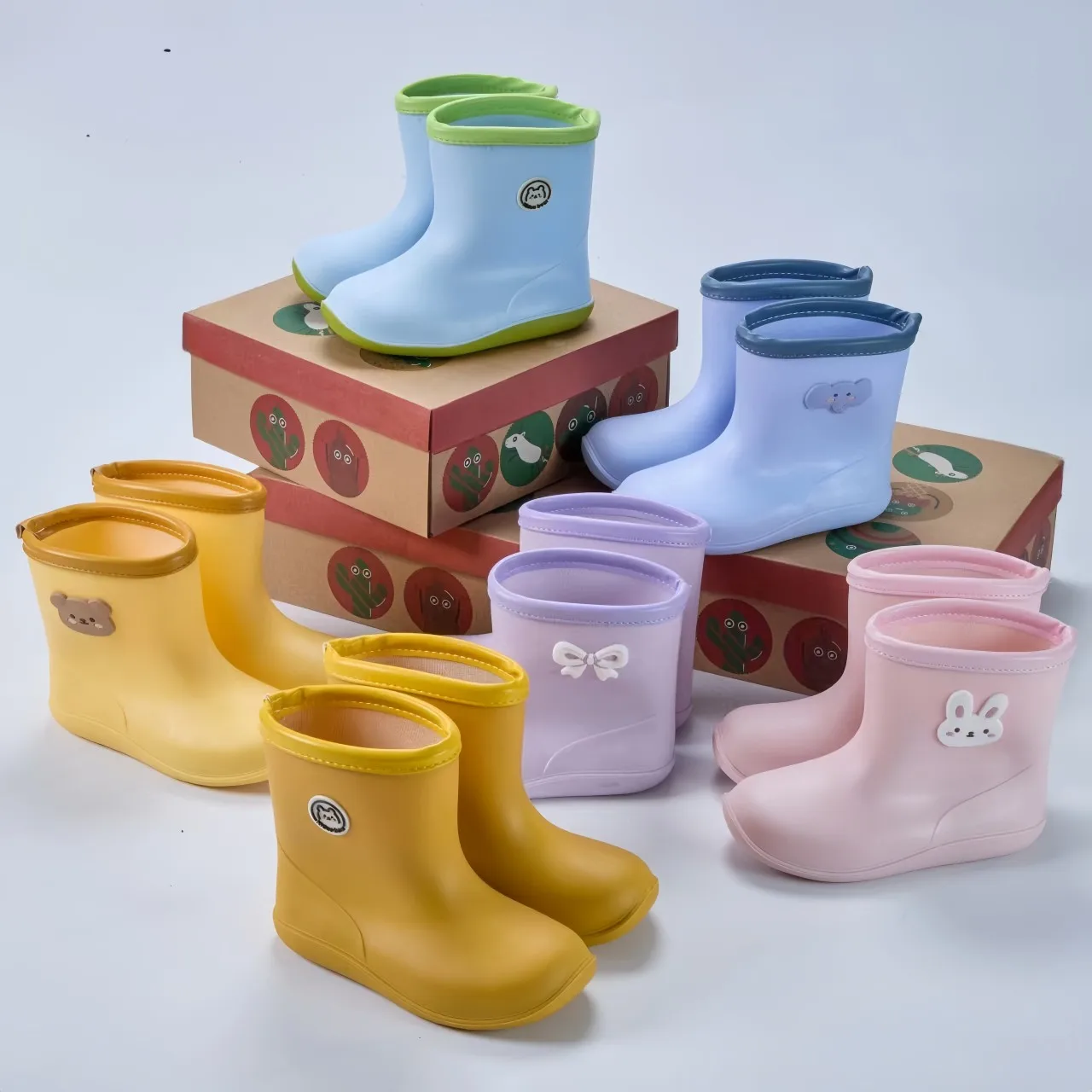 

Детские резиновые сапоги с мультяшными животными для девочек, мягкие сапоги из ПВХ, летние осенние детские непромокаемые сапоги, непромокаемая детская непромокаемая пляжная обувь для мальчиков