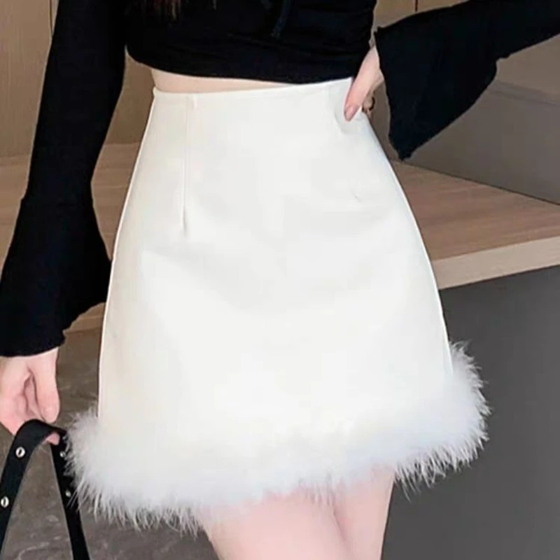 

Sweet Pu Leather Black Mini Skirts Women High Waist A Line Faldas Y2k Clothes Korean Fashion Casual Ladies Short Kawaii Skirt