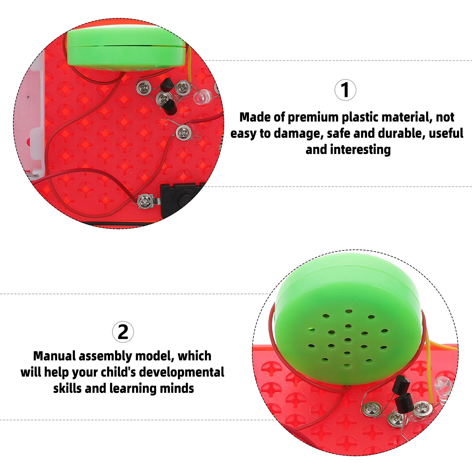 

Sound and Light Alarm Safe Toy Acoustic Alarms Scientific Experiment Equipment DIY Lamp Abs