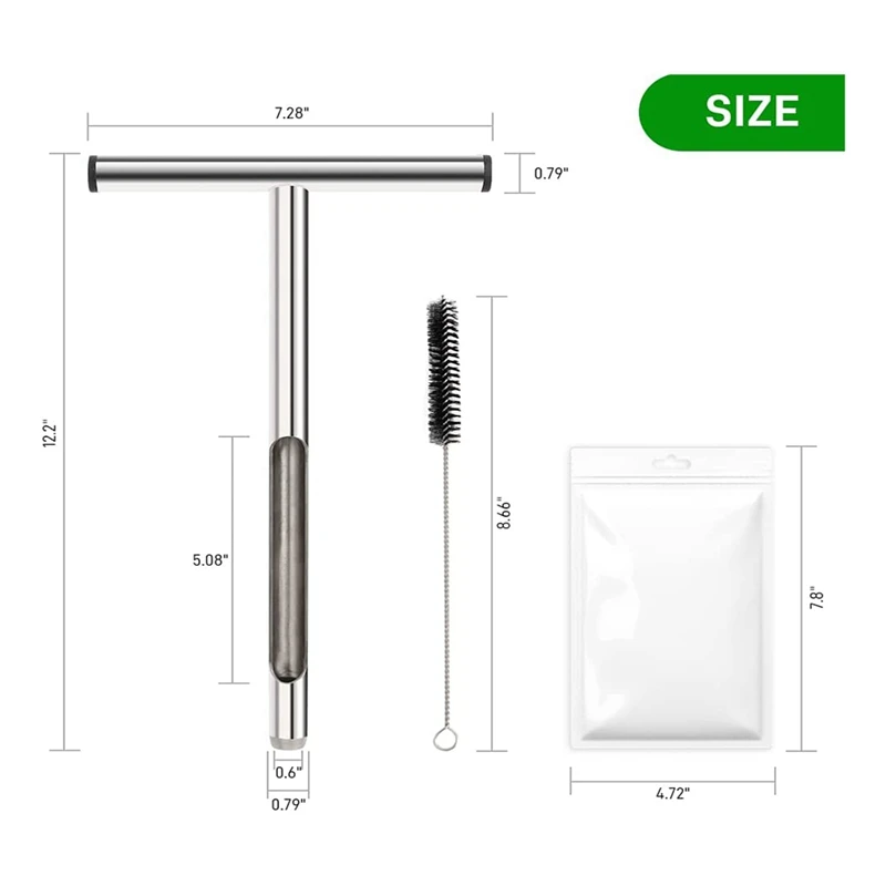 Sonde d'échantillonnage de sol 12.2 pouces, 1 ensemble, 5 sacs et 1 brosse, pour l'entretien des plantes, pelouse, jardin, ferme