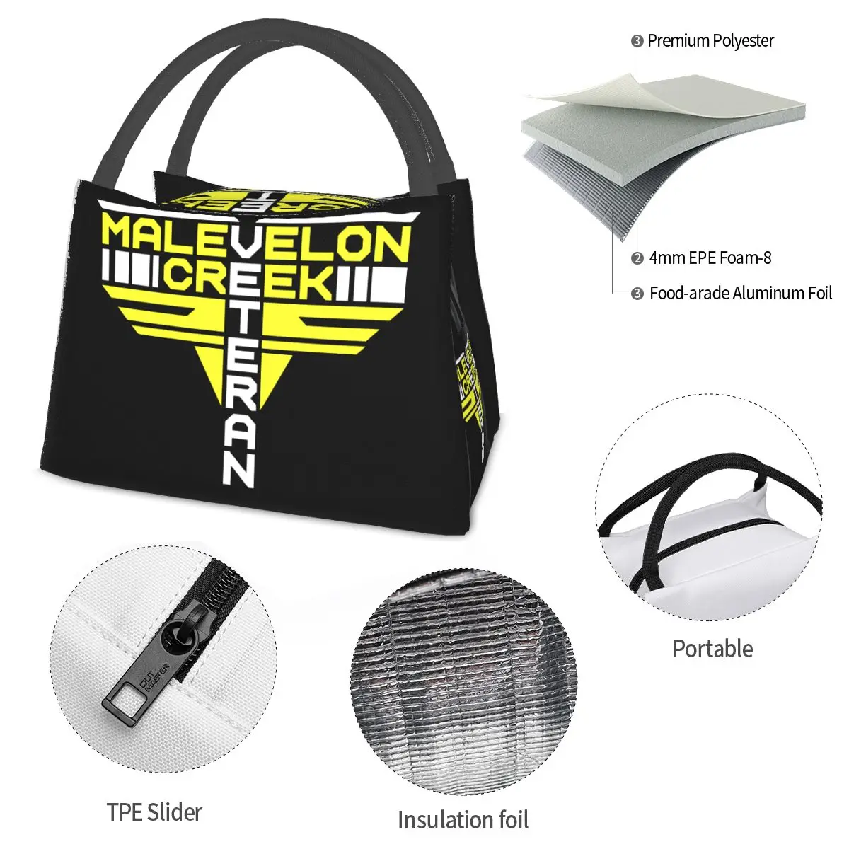 Malevelon Creek Veteran Portable insulation bag for Cooler Food Office Pinic Container