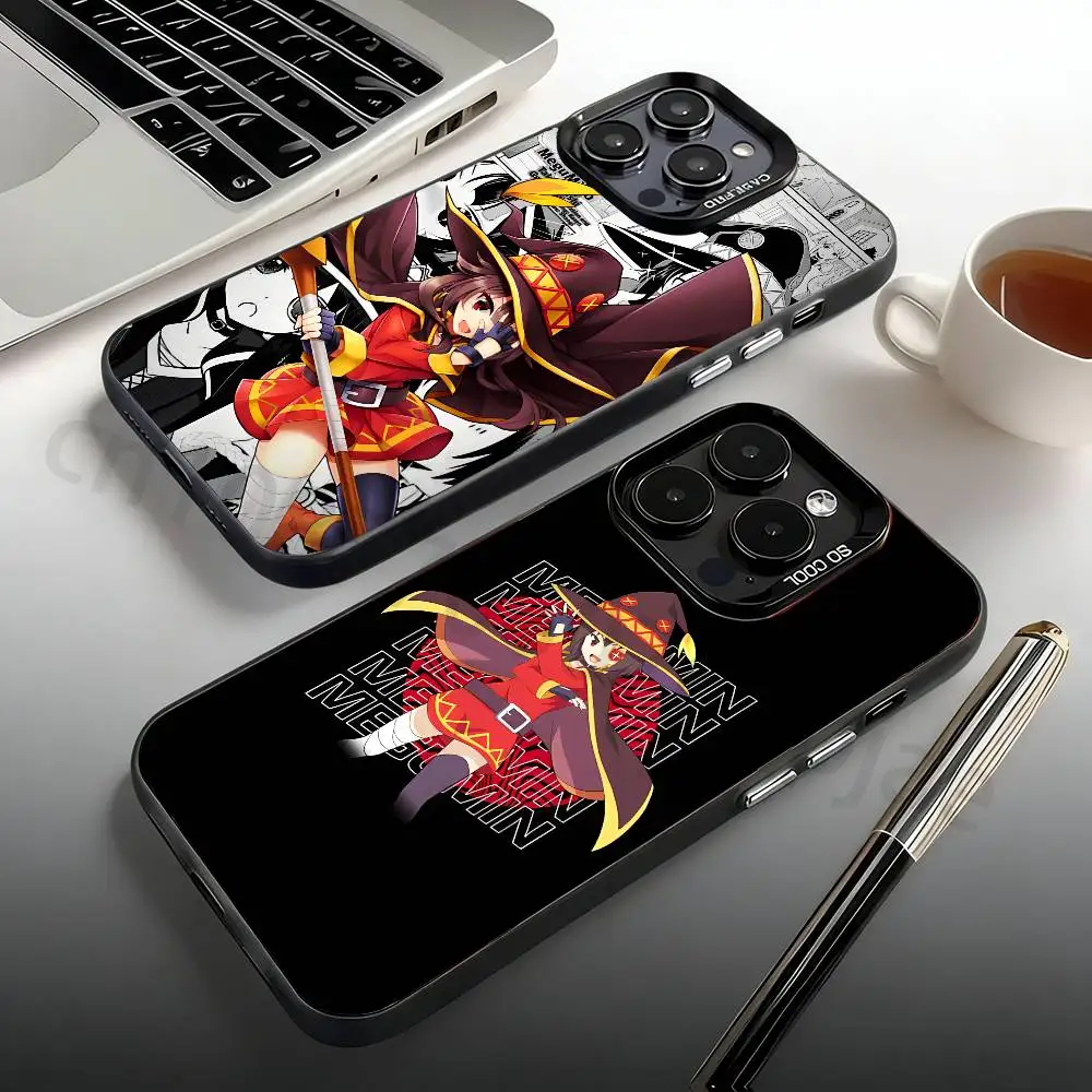 Megumin Anime K-KonoSubaS Phone Case For iPhone 17,16,15,14,13,12,11,Pro,Max,Plus,Mini, Anti Fall Matte Hard Bumper