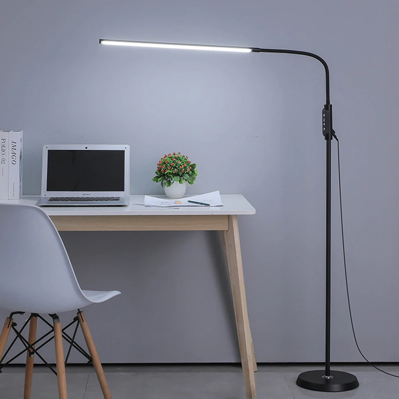 Imagem -06 - Eye Protection Desk Reading Floor Lamp Estudante Cabeceira Dedicado Longo Braço Folding Floor Lamp Computador Trabalho Led Floor Lamp