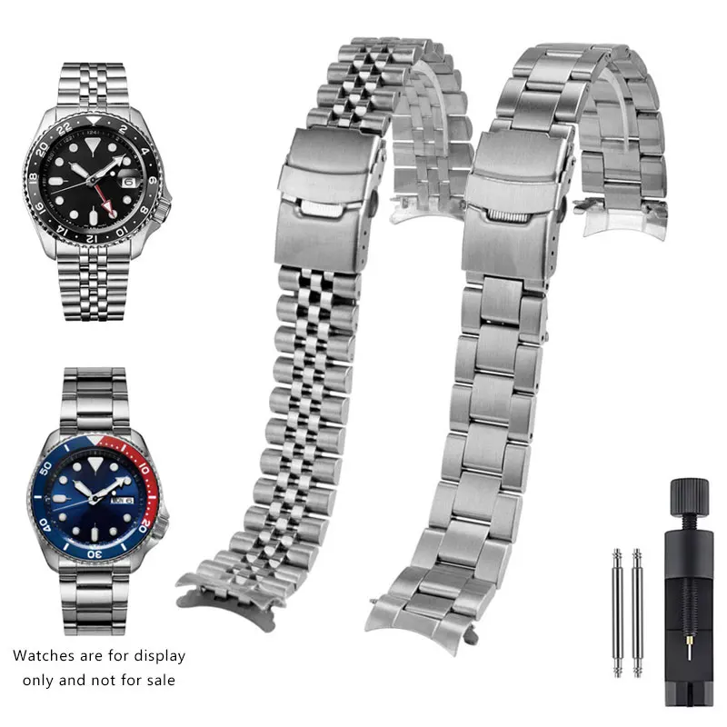 316L Stainless Steel Strap for Seiko SKX007/009 Watch 20mm 22mm for Oyster for Jubilee Curved Bracelet Luxury Solid Buckle