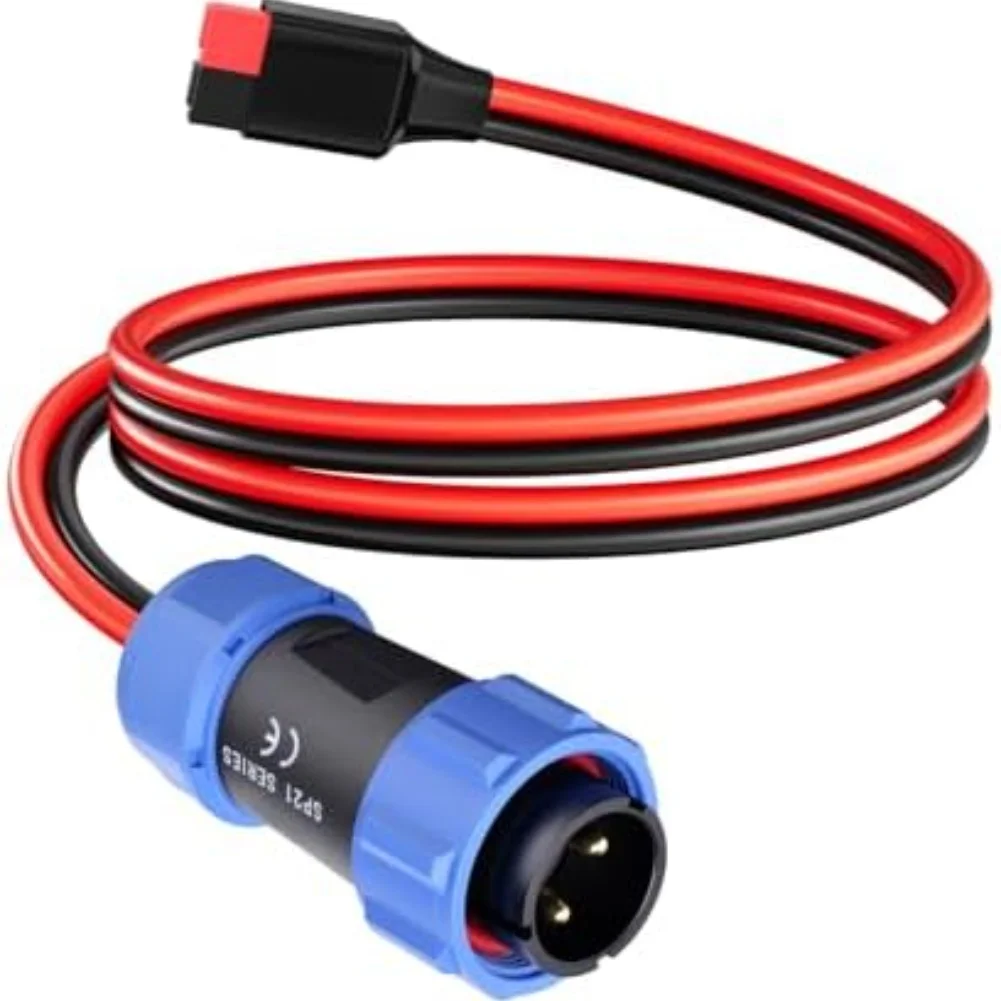 12V 30A Photovoltaic Cable Featuring Aviation Male Connector 12AWG Tinned Copper 1m Length Compatible with AC200MAX EP500 Pro