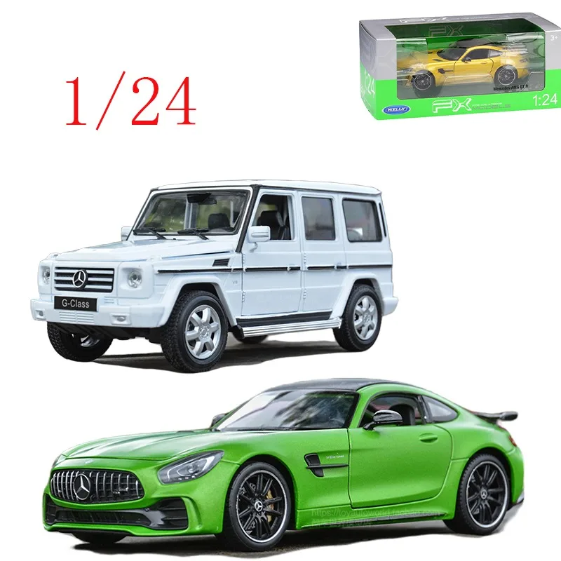 

WELLY Diecast 1/24 Scale ‌Mercedes-AMG GT R Green Magic Sports Car/‌Mercedes-Benz G 500 Alloy Car Model Toys for Boys Gift