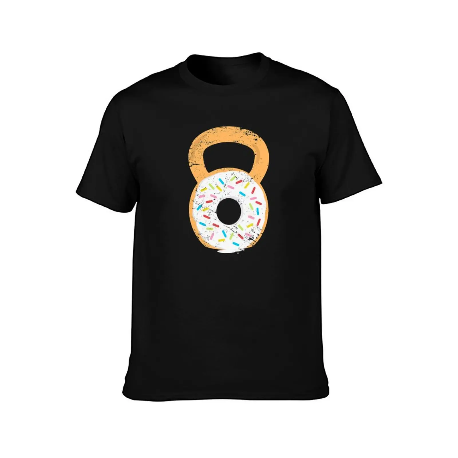 Kettlebell Donut Funny Doughnut Fitness and Gym Joke T-Shirt Summer Casual Cotton Tee Oversized Streetwear Tops 100% Cotton