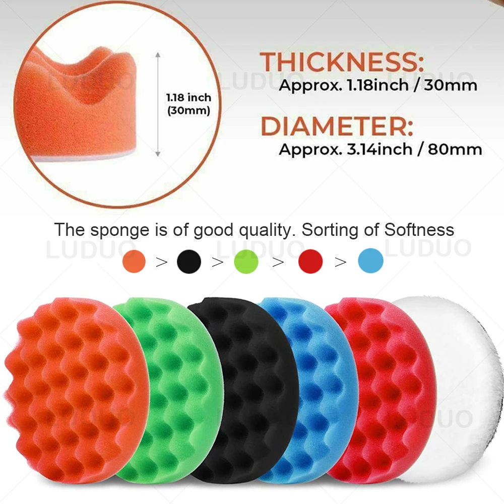 Car Polishing Pad Sponge Pads Kit Foam Pad Buffer Kit Polishing Machine Wax Pads for Auto Motorcycle Motor Car Polishing