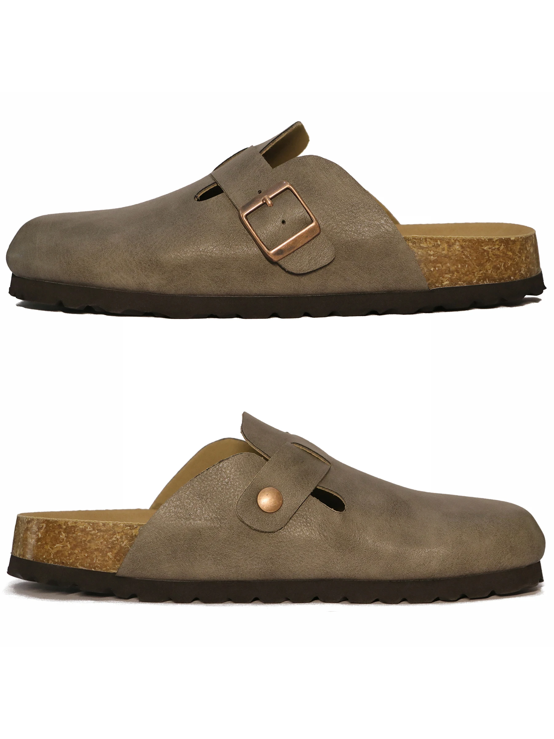 Women's Genuine Leather Waterproof Mule Sandals With Adjustable Strap_voghion.com