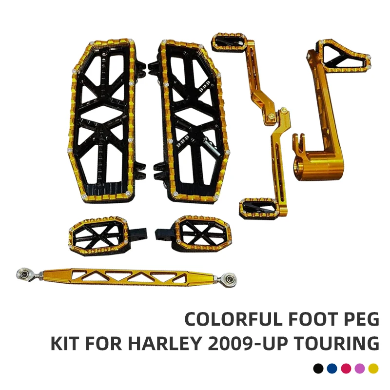 

Motorcycle Large Floorboards Passenger Foot Pegs Shifter Brake Arm Lever Kits for Harley 2009-up Touring Road Glide Street Glide