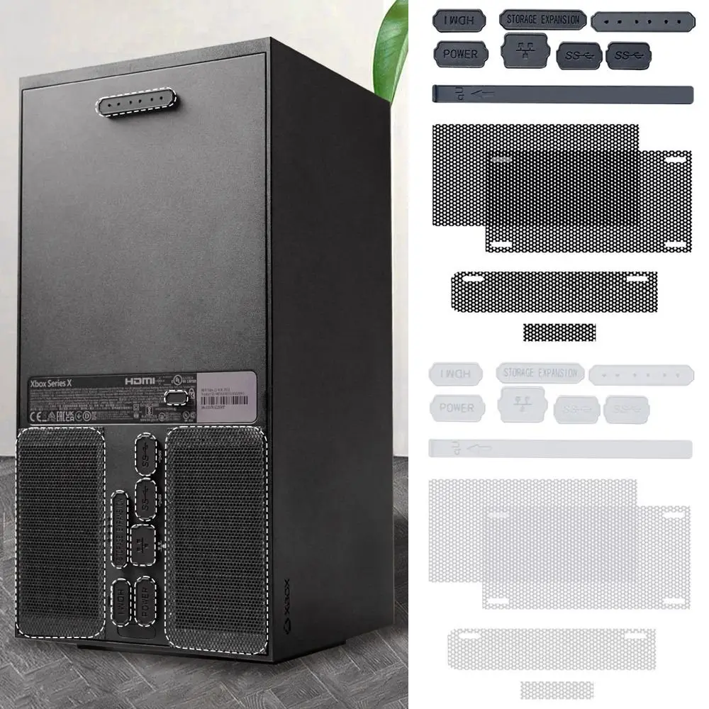 Dustproof For Xbox Series X/S Game Console Dust Cover Anti-dust Jacks Mesh Filter Console Dust Plug For Xbox Series X/S